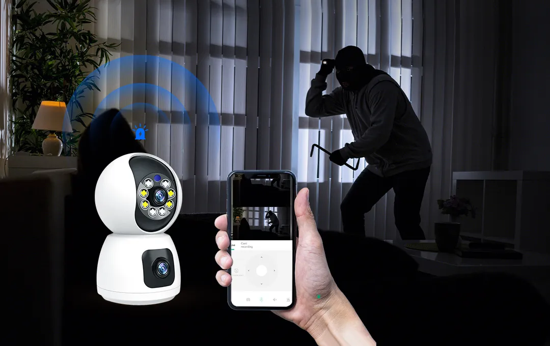 wifi camera P100A built in siren to deter burglars