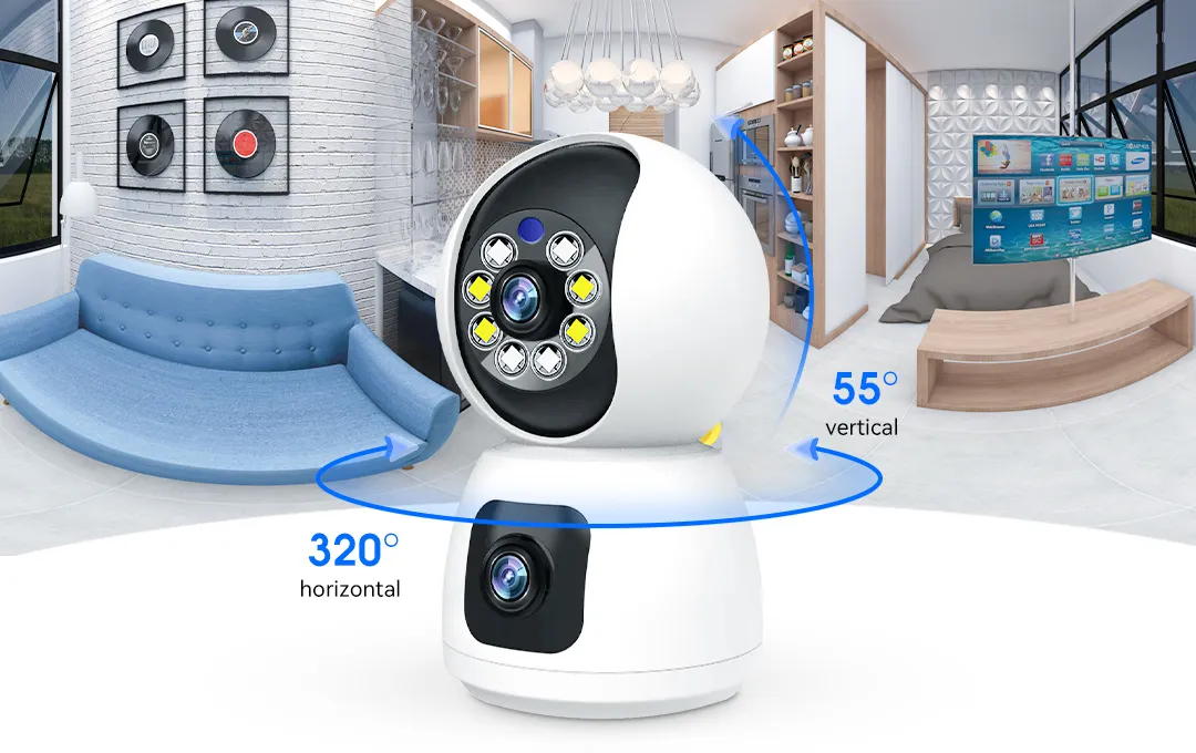 wifi camera P100A with 320 degrees horizontal rotate and 55 degrees vertical rotate