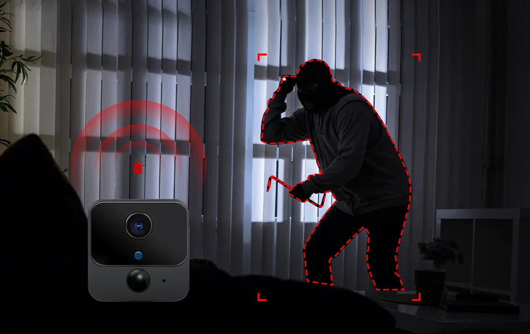 wifi camera P214 built in siren to deter burglars