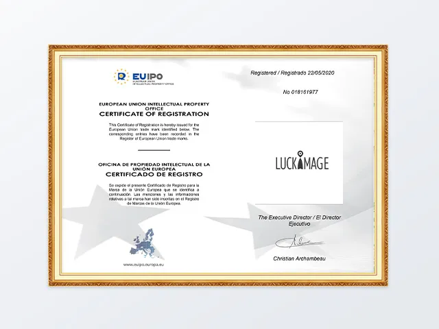 Anywii's logo Luckimage registered in Europe