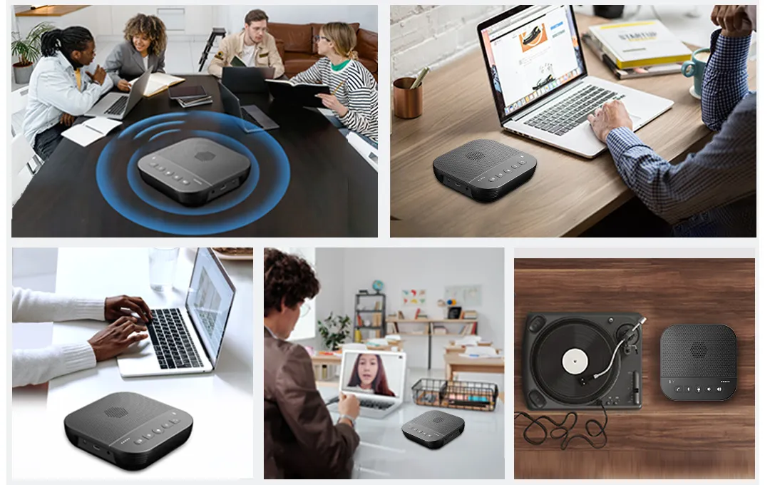 m01 speakerphone have multible usage, like meeting, home office, video call and as a music player