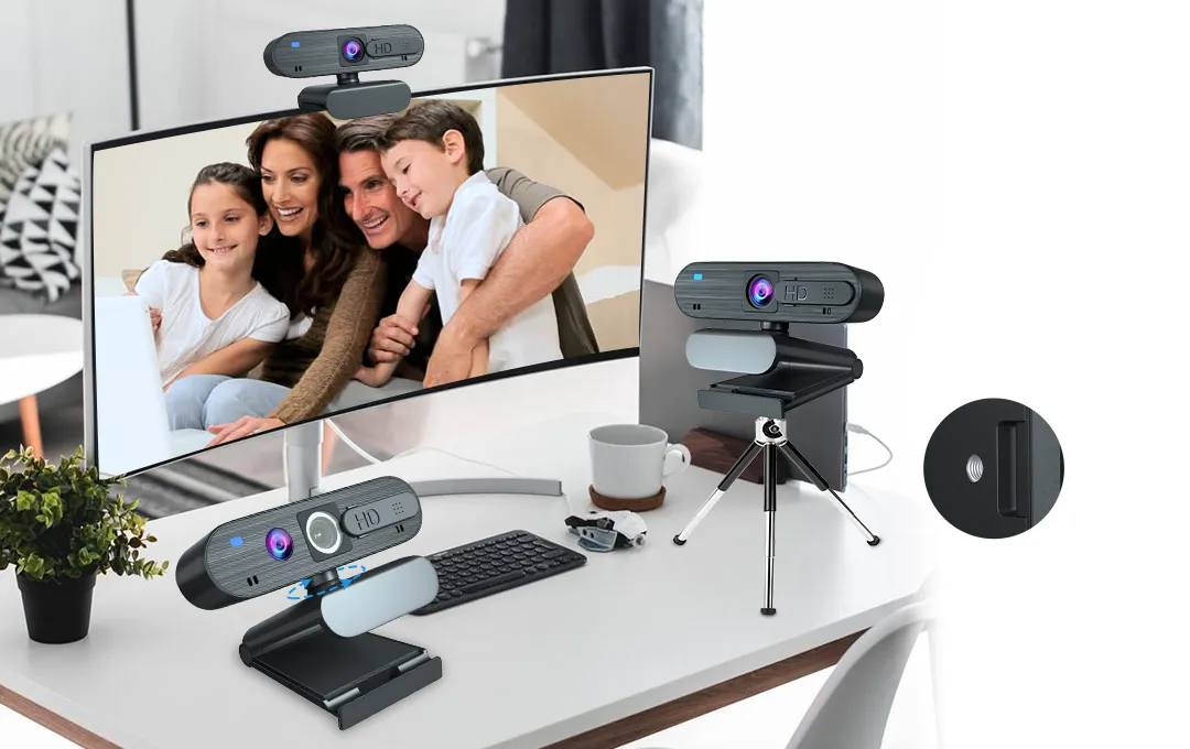 multiple mounting method of webcam h703b, including tripod, monitor