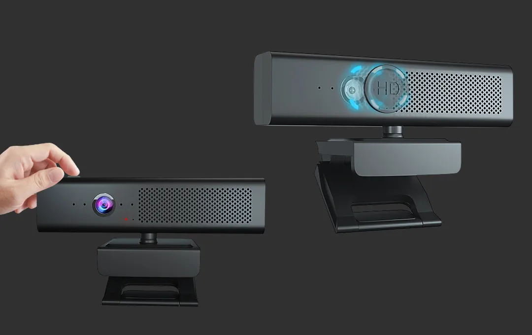 Magnetic privacy cover can stick on lens and red indicator light on when mute button press