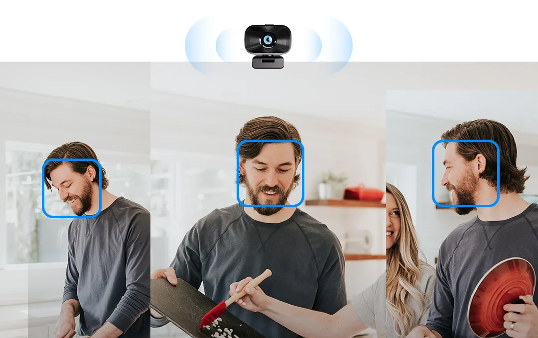 Webcam H721C with face recognition and built-in speaker for distance education